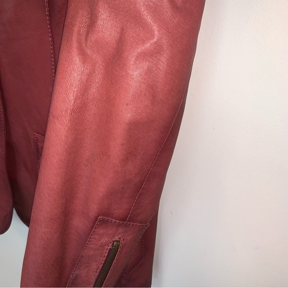 Danier Women's Red Leather Jacket M - Picture 9 of 13